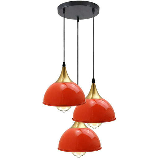 Orange 3 Way Vintage Industrial Metal Lampshade Modern Hanging Retro Ceiling Pendant Lights~3520 - Lost Land Interiors