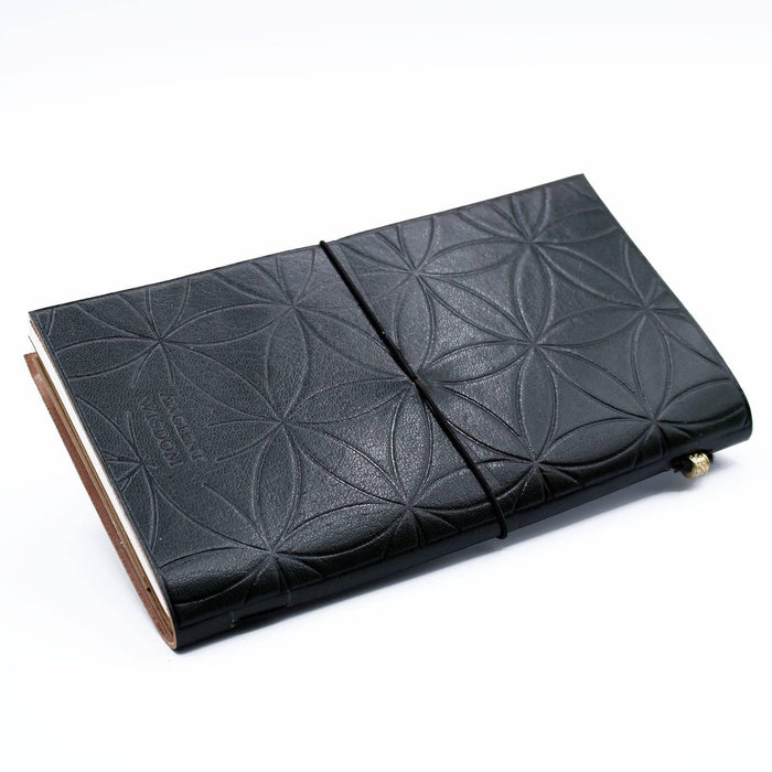Handmade Leather Journal - Flower of Life - Green (80 pages) - Lost Land Interiors