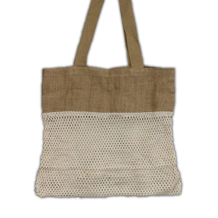 Pure Soft Jute and Cotton Mesh Bag - Natural - Lost Land Interiors