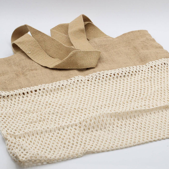 Pure Soft Jute and Cotton Mesh Bag - Natural - Lost Land Interiors