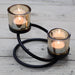 Centrepiece Iron Votive Candle Holder - 2 Cup Double Step - Lost Land Interiors