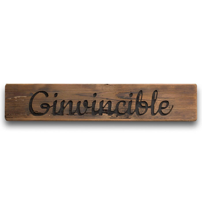 Ginvincible Rustic Wooden Message Plaque - Lost Land Interiors