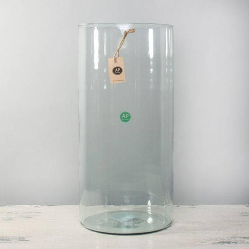 Eco Elegant Cylinder (40cm) Tall Glass Vase Jar Recylcled - Lost Land Interiors