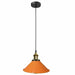Vintage Modern Orange Metal Shade Ceiling Pendant Light Indoor Light Fitting With 95cm Adjustable Wire~1271 - Lost Land Interiors