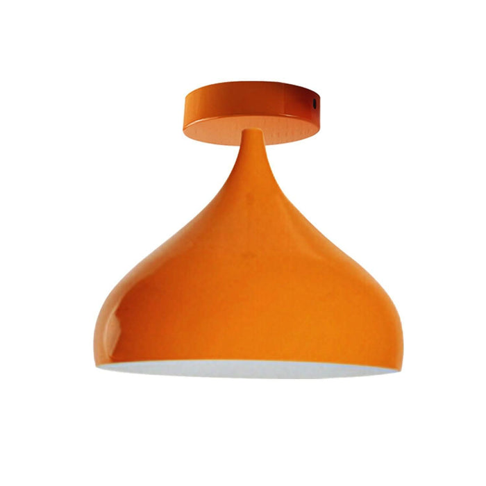 Vintage Modern Orange Metal Shade Ceiling Pendant Light Indoor Light Fitting With 95cm Adjustable Wire~1271 - Lost Land Interiors