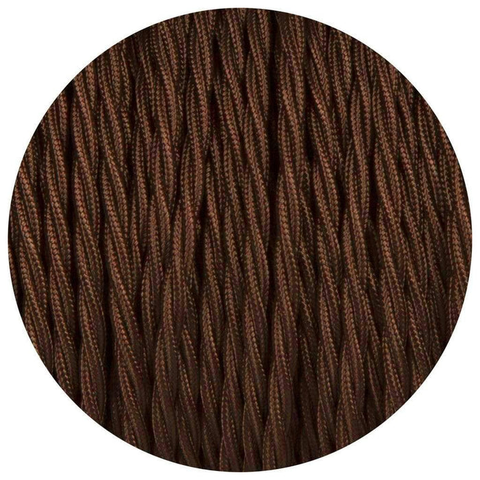Brown Twisted Vintage Electric fabric Cable Flex 0.75mm -3Core~1151 - Lost Land Interiors
