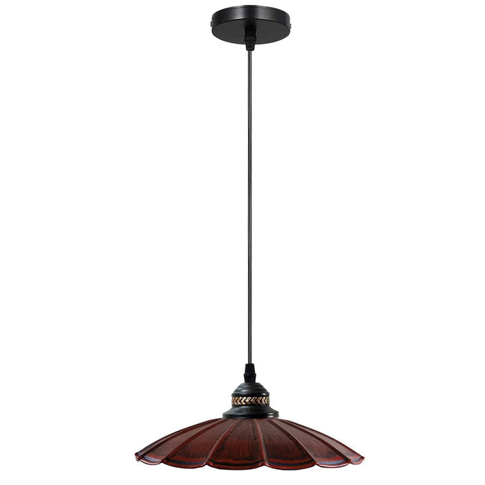 Wavy Shade Retro Style Metal Vintage Ceiling Pendant Lamp Light Modern Lighting Industrial Design~1411 - Lost Land Interiors
