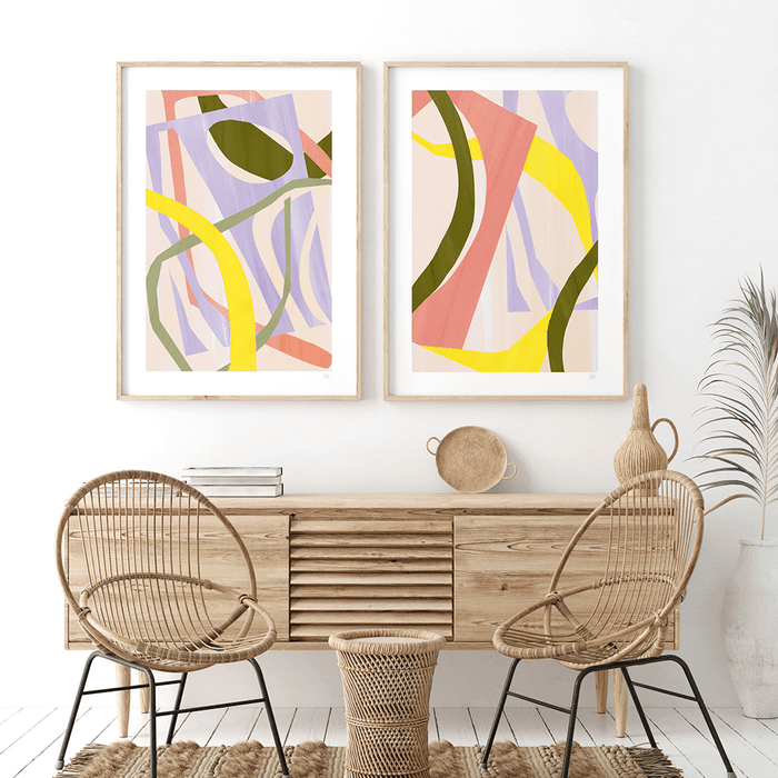 Pastel Abstract Cut Out 2 Art Print - Lost Land Interiors
