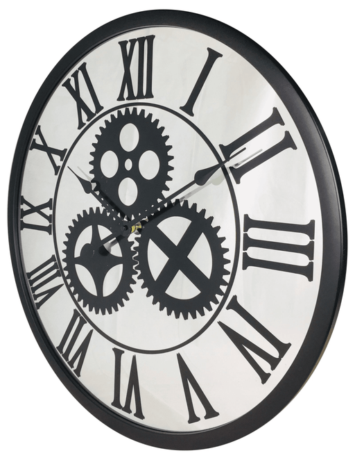 Mirrored Mechanism Clock 56cm - Lost Land Interiors