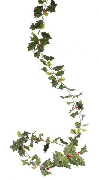 180cm Mixed Green Holly Garland with Berries. Christmas Festive Garlands - Lost Land Interiors