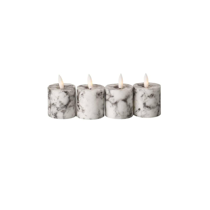 Luxe Collection Natural Glow Marble Set of 4 LED Votives - Lost Land Interiors