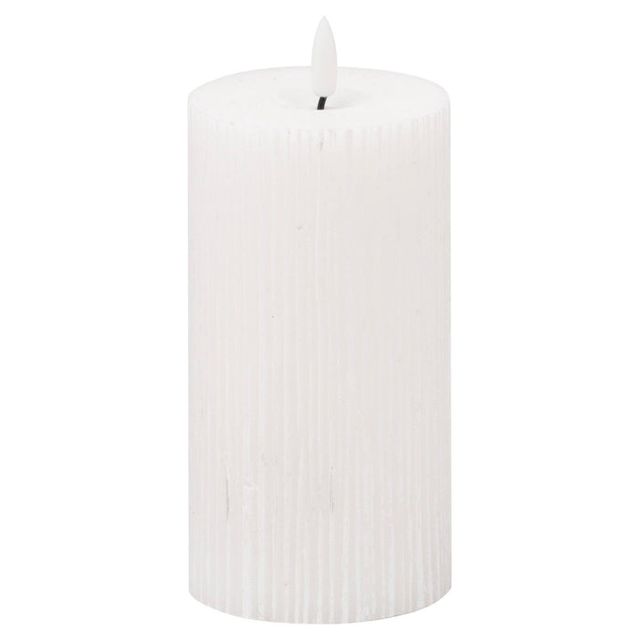 Luxe Collection Natural Glow 3x6 Textured Ribbed LED Candle - Lost Land Interiors