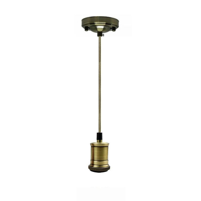 LEDSone Industrial Vintage 1m adjustable Green Brass cable Vintage Pendant Lamp Set~3257 - Lost Land Interiors