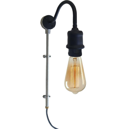 2m Plug with Dimmer Switch Fabric Flex Cable Plug In Pendant Lamp Light Set Black~1606 - Lost Land Interiors