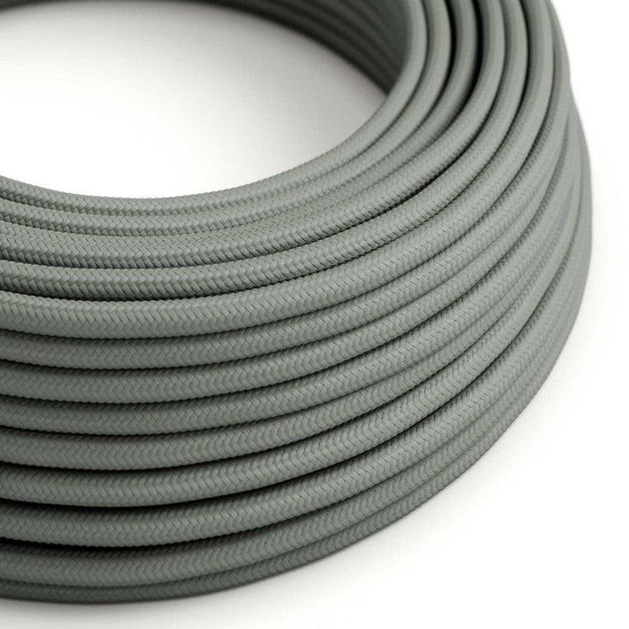 3 Core Round Vintage Grey Italian Braided Fabric Cable Flex 0.75mm UK~3060 - Lost Land Interiors