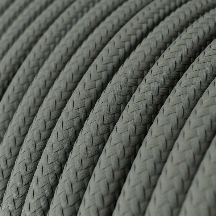 3 Core Round Vintage Grey Italian Braided Fabric Cable Flex 0.75mm UK~3060 - Lost Land Interiors