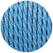 3 Core Twisted Blue Multi Tweed Vintage Electric fabric Cable Flex 0.75mm~3003 - Lost Land Interiors