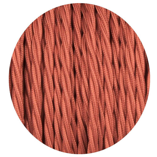 3 Core Twisted Peach Vintage Electric fabric Cable Flex 0.75mm~3369 - Lost Land Interiors