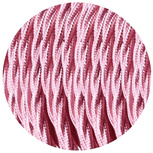 Shiny Pink Vintage Twisted Electric fabric Cable Flex 0.75mm -3 Core~3045 - Lost Land Interiors
