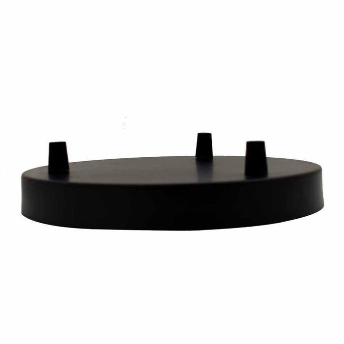 Multi-outlet ceiling rose, 3-way outlet Black~2925 - Lost Land Interiors