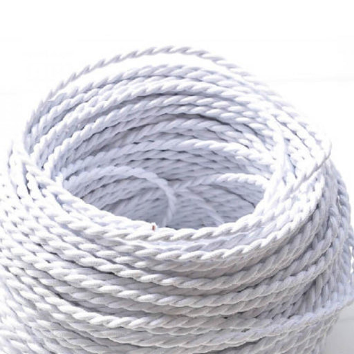 2 Core Twisted Electric Cable White color fabric 0.75mm~3022 - Lost Land Interiors