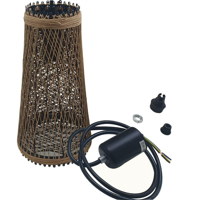 Modern Pendant Light Rattan Wicker Basket Ceiling Pendant Light Kit~1332 - Lost Land Interiors