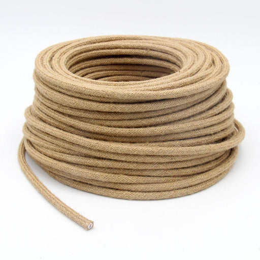 3 Core Round Vintage Italian Braided Fabric Cable Flex 0.75mm Hemp UK~3063 - Lost Land Interiors