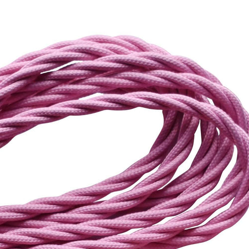 5m Baby Pink 2 Core Twisted Electric Fabric 0.75mm Cable~1757 - Lost Land Interiors