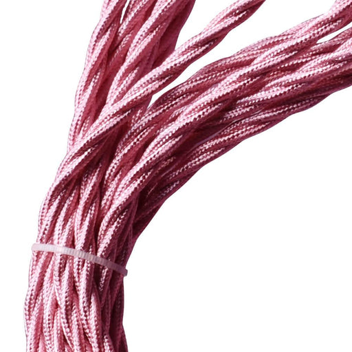 2 Core Twisted Electric Cable Shiny Pink Color Fabric 0.75mm~3011 - Lost Land Interiors
