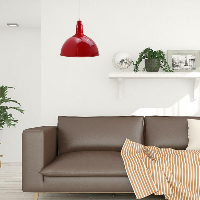 Modern Red Lighting Pendant Shade Metal Retro Bedroom Kitchen Modern Light Style Home~1435 - Lost Land Interiors