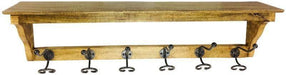 Solid Wood Bracket With 6 Hooks 92cm - Lost Land Interiors