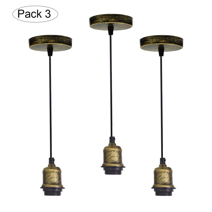 Vintage Ceiling Light Holder E27 Pendant Cord Flex Hanging Lamp Bulb Fitting Kit~1289 - Lost Land Interiors