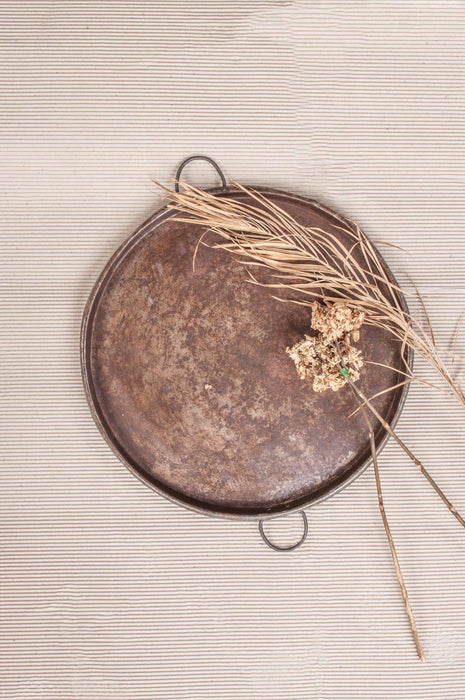Vintage Iron Tray - Indian Wares - Kitchen Rustic Decoration - Lost Land Interiors