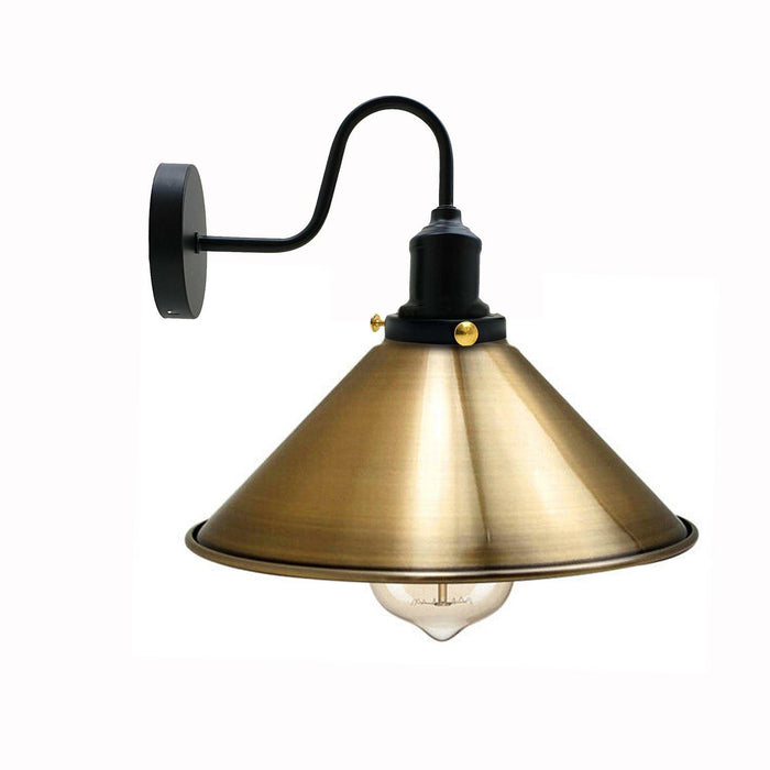 Vintage Industrial Metal Cone Shade Lighting Indoor Wall Sconce Light Fittings~3389 - Lost Land Interiors