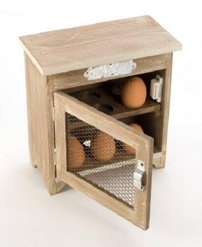 Wooden Egg Cupboard With Mesh Door - Lost Land Interiors