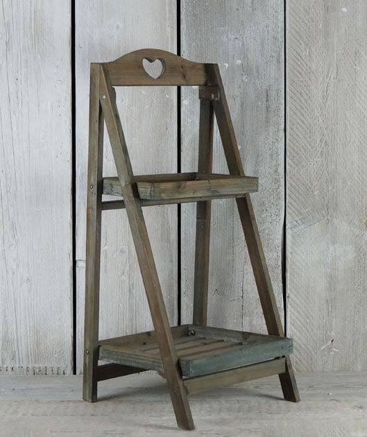 Wooden Heart Plant Stand 68cm - Lost Land Interiors