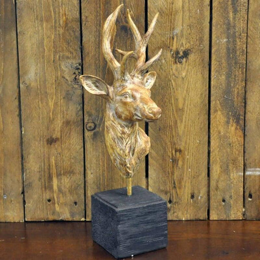 Wooden Deer on Stand - Lost Land Interiors