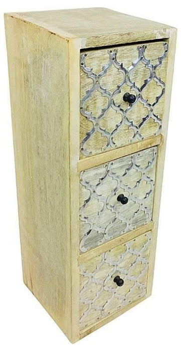 Solid Wood Cabinet With 3 Drawers 36cm - Lost Land Interiors