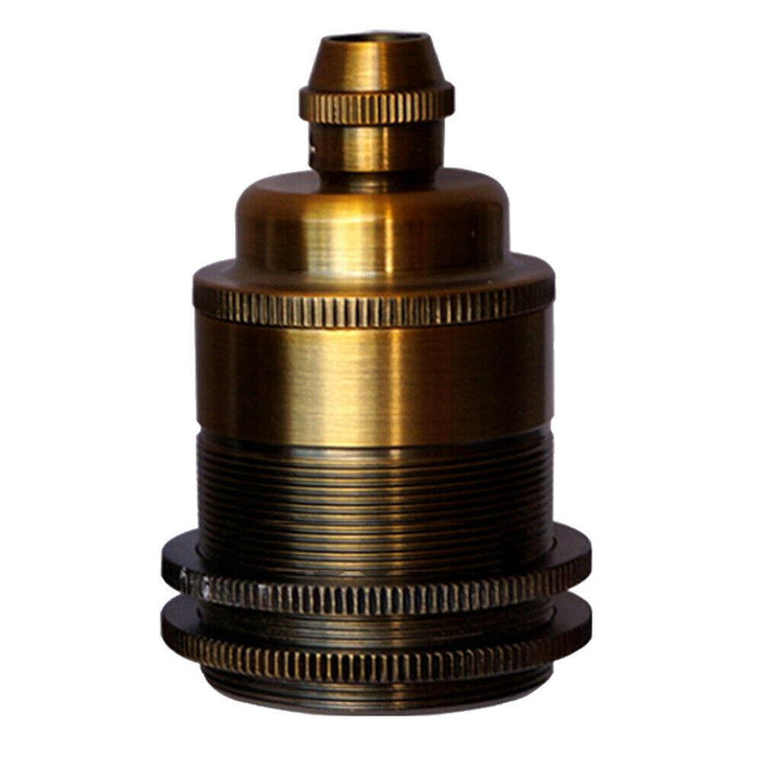 Threaded Holder Yellow Brass E27 Base Screw Thread Bulb Socket Lamp Holder~2741 - Lost Land Interiors