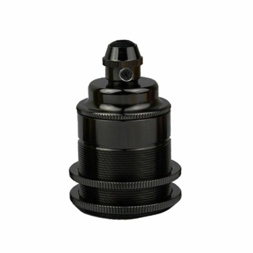 Threaded Holder Bright Black E27 Base Screw Thread Bulb Socket Lamp Holder~2743 - Lost Land Interiors