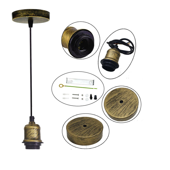 Vintage Ceiling Light Holder E27 Pendant Cord Flex Hanging Lamp Bulb Fitting Kit~1289 - Lost Land Interiors
