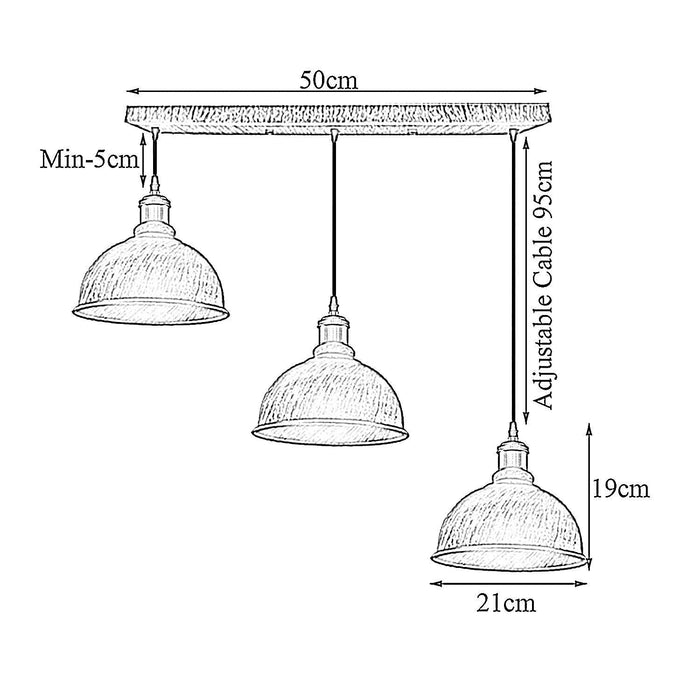 Vintage Industrial Brushed Copper Indoor Hanging Adjustable Pendant Light Metal Mug Cage Ceiling Chandelier~3386 - Lost Land Interiors