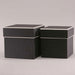 Black Square Hat Boxes Set of 2 - Lost Land Interiors