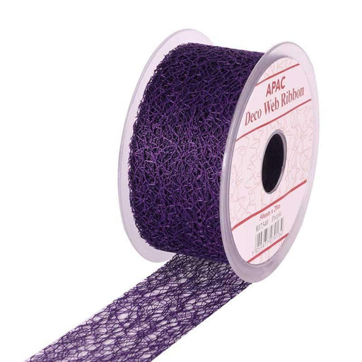 Purple Deco Web Ribbon (50mm x 20m) - Lost Land Interiors