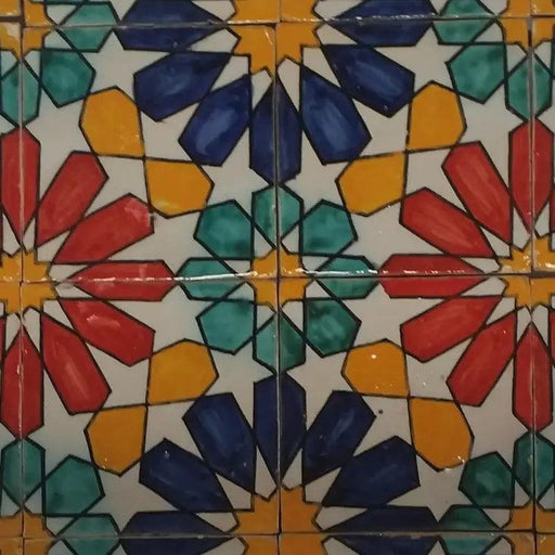 Hand painted Morocco Tiles Ceramic Wall Tile Eldina Design - Lost Land Interiors
