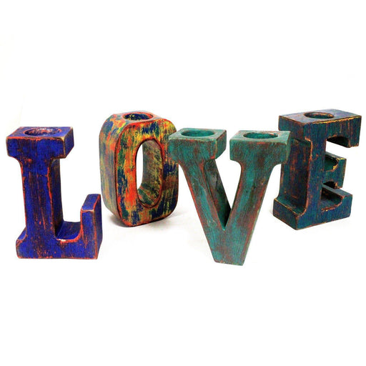 Big Block Wooden Letters - LOVE - Multicolour - Vintage Chic - Lost Land Interiors