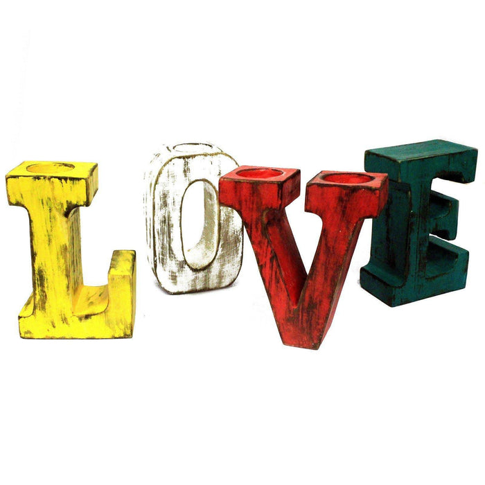 Big Block Wooden Letters - LOVE - Assorted Colours - Vintage Chic - Lost Land Interiors