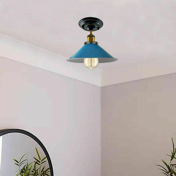 Vintage Ceiling Light Shades Metal Shaded Design Indoor Lighting~1227 - Lost Land Interiors