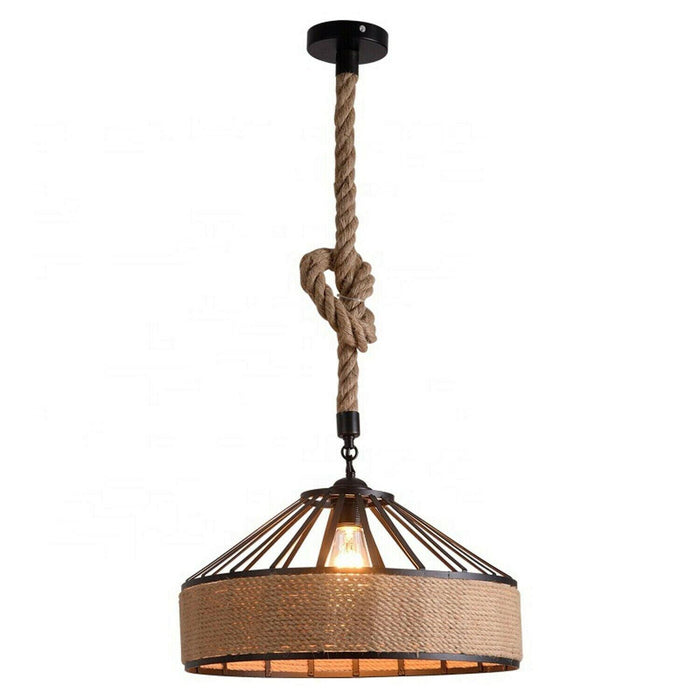 Retro Industrial Vintage Loft Hemp Rope Pendant Ceiling Light Lamp~1132 - Lost Land Interiors
