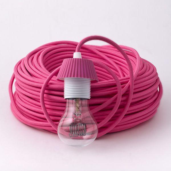2 core Round Rayon Vintage Braided Fabric Pink Cable Flex 0.75mm~3244 - Lost Land Interiors